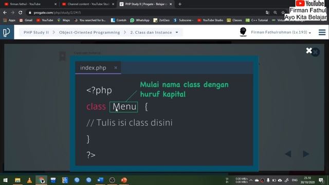 #24 OOP Class dan Instance PHP смотреть онлайн