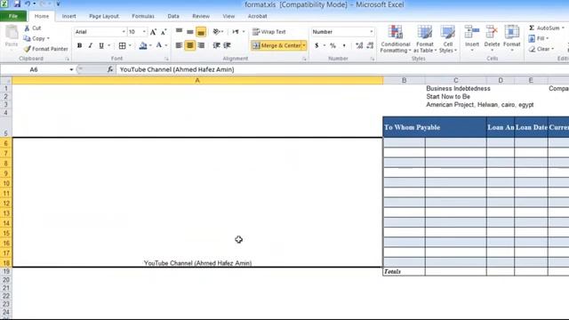 Advanced Excel 2010 Video 6 Format Cell Format as aTable Part1 Mr Ahmed Hafez YouTube смотреть онлайн