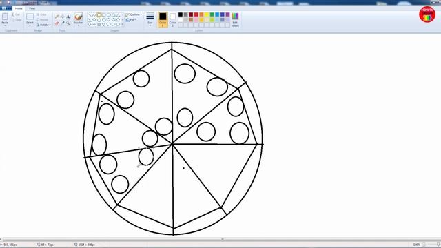 How To Draw A Rainbow Pizza By Paint In Window 7 | Paint Tutorials смотреть онлайн