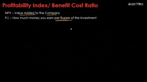 Profitability Index - Benefit Cost Ratio (Hindi)