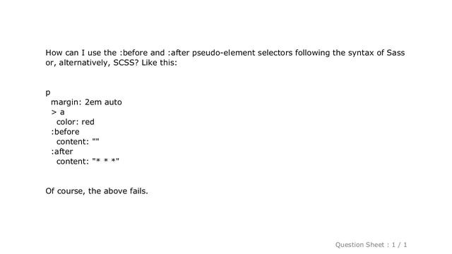 CSS : :after and :before pseudo-element selectors in Sass смотреть онлайн