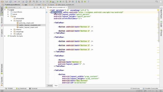 Android - Table Layout смотреть онлайн