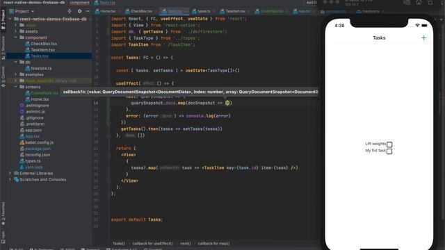 08 Realtime snapshot sync between Firestore db and React Native app смотреть онлайн