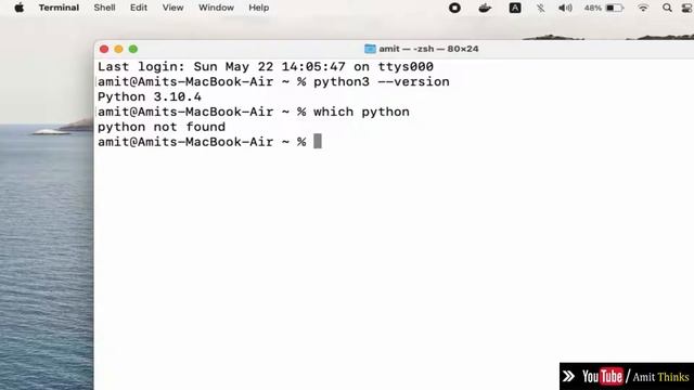 How to install Python latest version on MAC OS | Run first Program | Amit Thinks Python смотреть онлайн