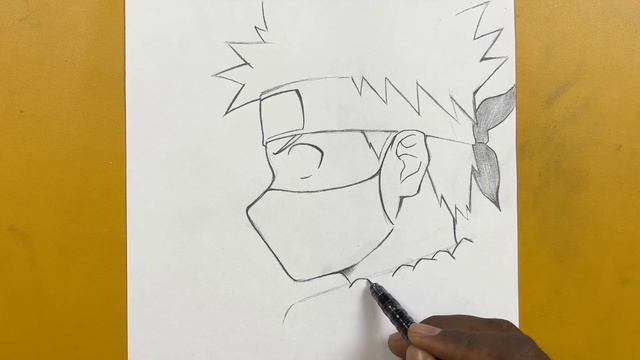 How to draw Naruto uzumaki wearing face mask || step-by-step смотреть онлайн