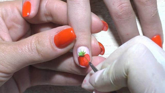 Клубничка Красивый и простой летний дизайн ногтей смотреть онлайн