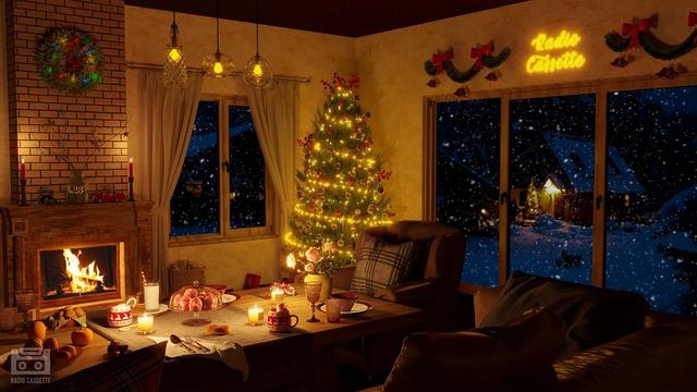 Instrumental Christmas Music with Fireplace & Piano Music - Merry Christmas! смотреть онлайн