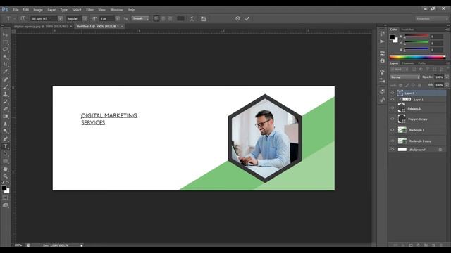 Website Banner Design in Photoshop | Digital Marketing Web Banner Design | Adobe Photoshop Tutorial смотреть онлайн