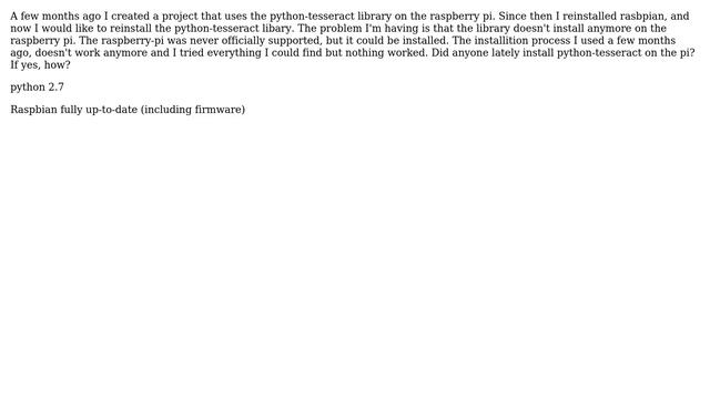 Raspberry Pi: raspberry pi python-tesseract install смотреть онлайн