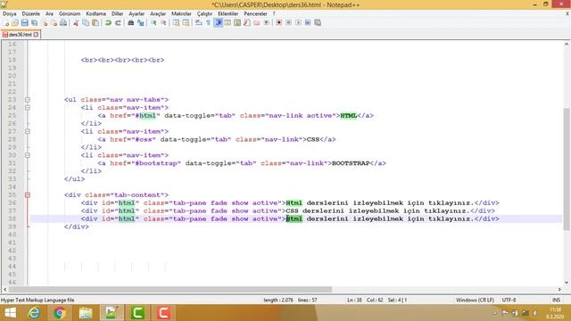 Bootstrap 4 Dersleri 36 - Dinamik Sekme Yapımı 2 смотреть онлайн