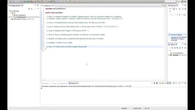Java Lesson #2: Primitive Types смотреть онлайн
