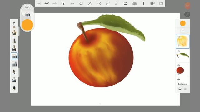 How to paint a simple apple with Autodesk Sketchbook Mobile смотреть онлайн