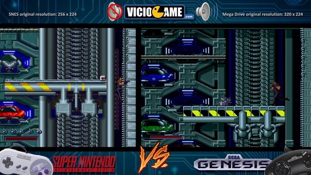 ? Demolition Man  (SNES Vs Mega Drive) Real Time Comparison