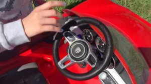 Review of electric kids car Porsche, power wheels, обзор на детскую электрическую машинку Порше