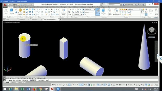 Học AutoCAD 3D 2019 - Hệ trục tọa độ trong CAD 3D, lệnh Extrude, lệnh Loft trong AutoCAD 2019 смотреть онлайн