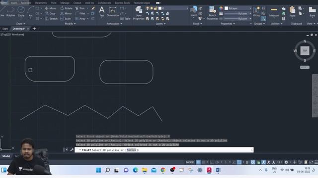 AutoCAD Fillet Command | Fillet Command | Autocad 2023 | Study Material | смотреть онлайн