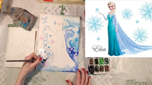 Рисуем Эльзу из холодного сердца смотреть онлайн