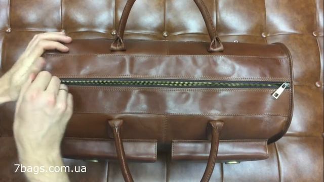 Дорожная сумка тубук 5664B из кожи растительного дубления смотреть онлайн
