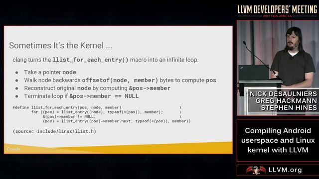 2017 LLVM Developers’ Meeting: “Compiling Android userspace and Linux kernel with LLVM ” смотреть онлайн