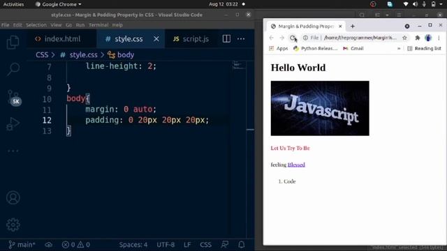 Margin & Padding property with a Tip of JavaScript смотреть онлайн