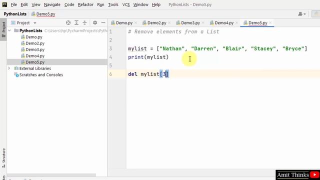 Remove an element from a List in Python | del keyword смотреть онлайн