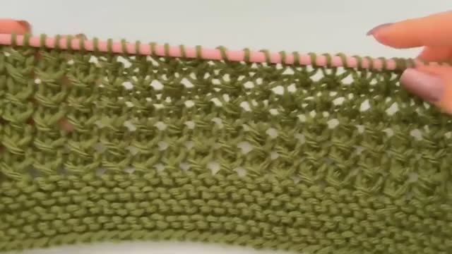 Самый простой ажурный узор спицами для новичков