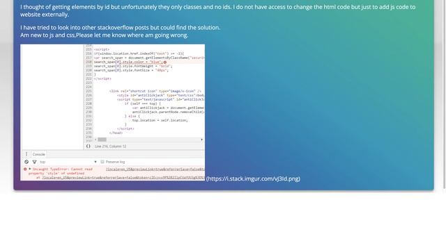 Cannot read property 'style' of undefined -- Uncaught Type Error смотреть онлайн