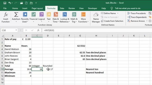 Task 20f IGCSE ICT Hodder Education | Microsoft Excel | Using the INT and ROUND functions смотреть онлайн