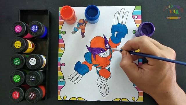 X-Men Wolverine Coloring Pages - Tô màu Người Sói - Coloring Marvel Superheroes | Coloring VAL ? смотреть онлайн