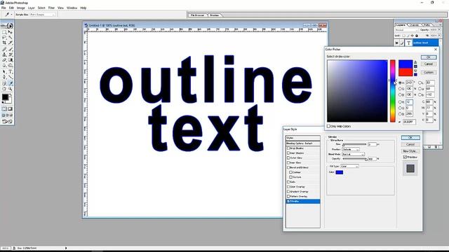 Outline Text in Photoshop 7.0 смотреть онлайн