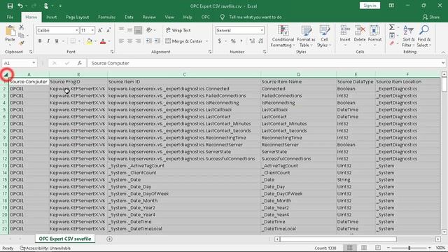 OPC Expert - Export OPC Server Information To Excel