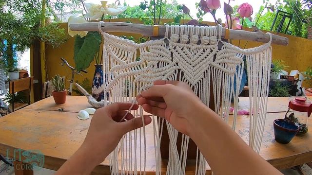 THE WHITE LOTUS - Large Macrame Weaving Wall Hanging DIY | Design & Tutorial by LIT decor (Part 2) смотреть онлайн