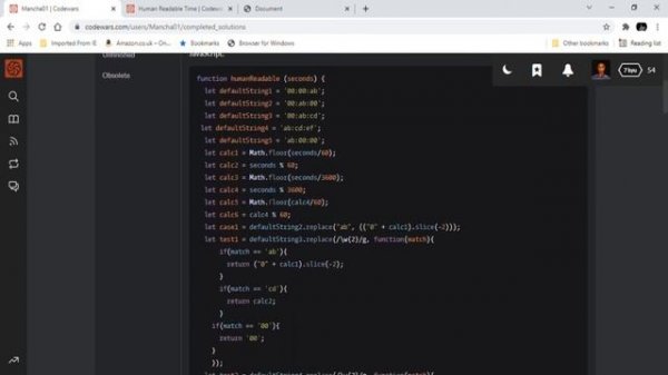 Kata 5 on Codewars: Human Readable Time (Javascript)