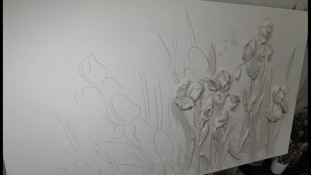 Картина с ирисами. Скульптурная живопись своими руками смотреть онлайн