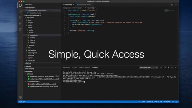 Codewind - Features in under a minute - Container Shell смотреть онлайн