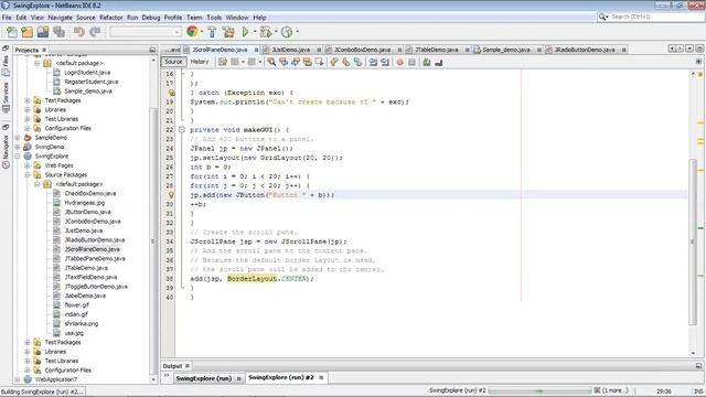JscrollPane component in swing-JAVA смотреть онлайн
