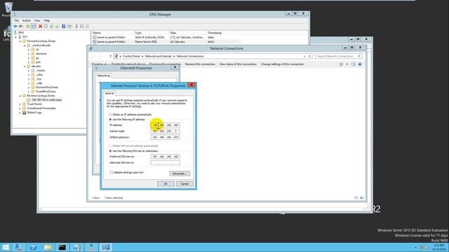 Change IP Address on Domain Controller windows server 2012 R2 смотреть онлайн