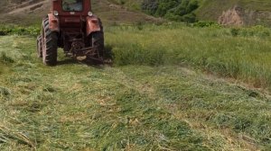 Трактор Т 40 с косилкой косим Зерну.Сороковка с жаткой.Трактор С жаткой