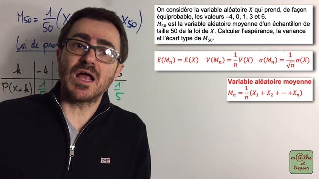 Calculer espérance, variance et écart-type d'une variable aléatoire moyenne - Terminale смотреть онлайн