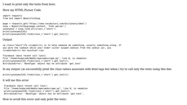 How to print only the texts using Beautifulsoup in Python? смотреть онлайн