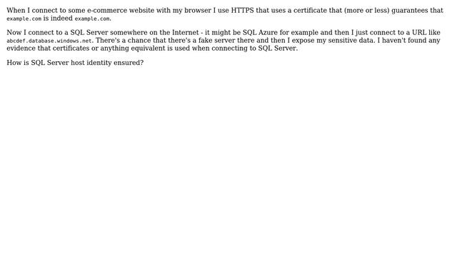 Databases: How is SQL Server host identity ensured? смотреть онлайн