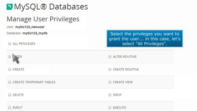 How to assign a user to a MySQL Database in cPanel смотреть онлайн