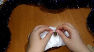 DIY  Елочная игрушка. Домик из ваты своими руками.