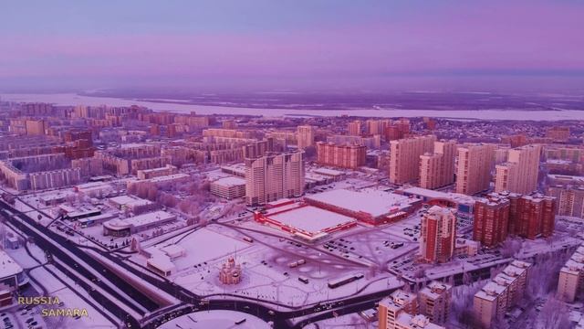 Марсианское утро в городе Самара / рассвет / восход солнца / Russia смотреть онлайн