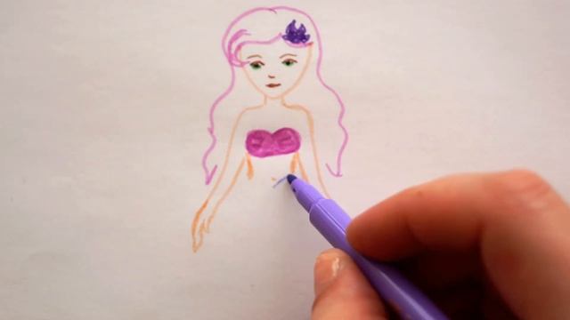 Wie zeichnet man eine Meerjungfrau - how to draw a mermaid - как нарисовать русалку смотреть онлайн