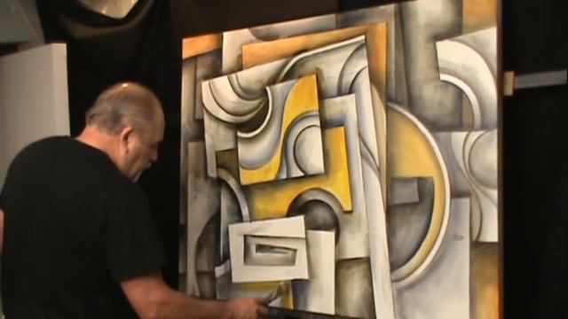 painting Demo. creating depth with shading and color, Basic geometric design, ABSTRACT ART смотреть онлайн