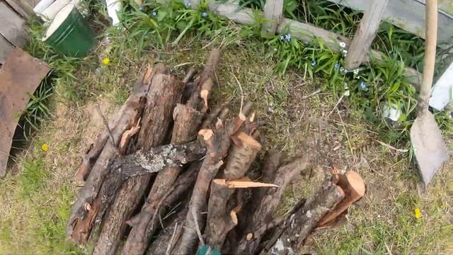 Уборка на даче.Пилим кусты убираем траву и мусор. смотреть онлайн