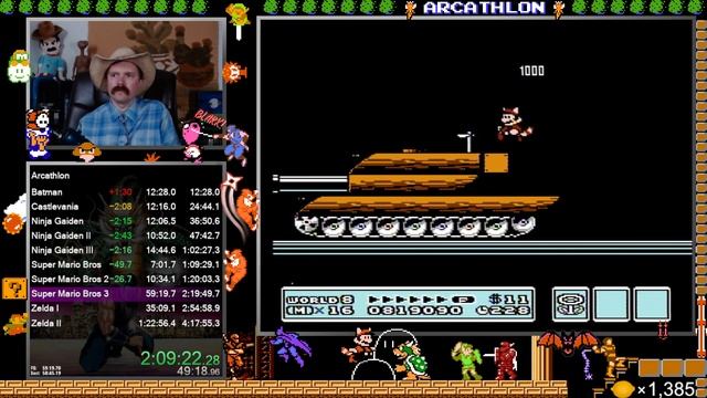 Arcathlon NES speedrun in 4:16:38 by Arcus (Batman, Castlevania, Ninja Gaidens, SMBs, and Zeldas) смотреть онлайн