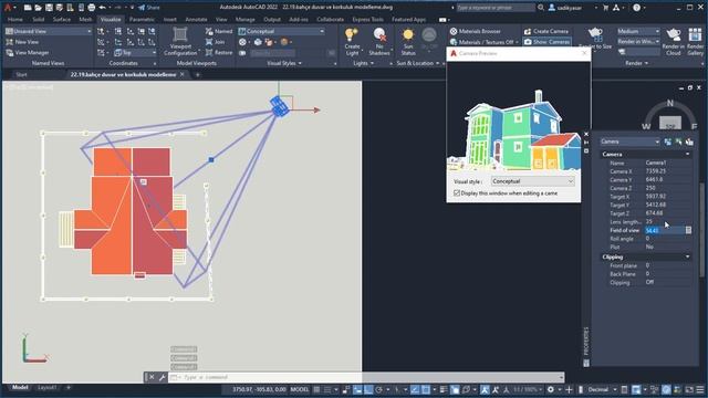AutoCAD kamera kurma-Villa render alma-1.ders смотреть онлайн