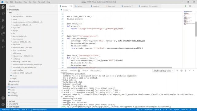 Flask avec SqlAlchemy смотреть онлайн